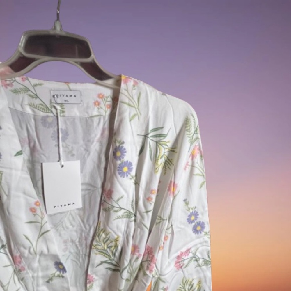 Floral Print Women's Robe - Picture 8 of 9